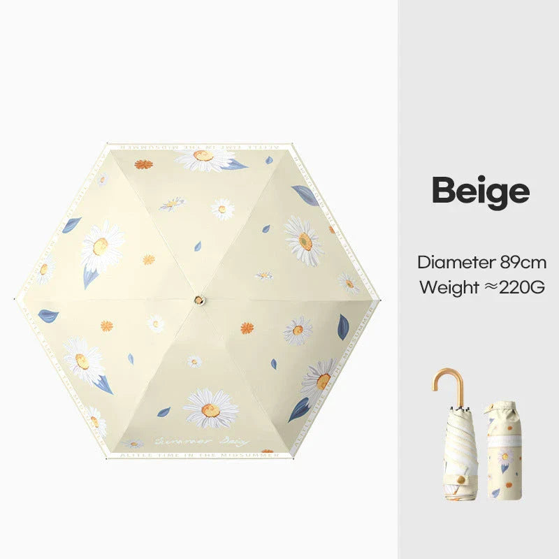 Compact Folding UV Parasol - Lightweight, Waterproof, and UV-Resistant Umbrella for Rain and Sun Protection