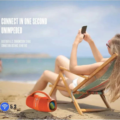 40W High-Power Portable Bluetooth Speaker with Dual Bass Radiators and RGB Lighting