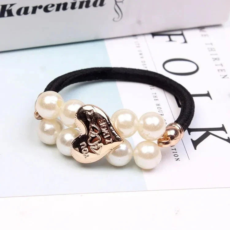 Chic Pearl Floral Elastic Hair Bands with elegant pearl and floral design for versatile hairstyles