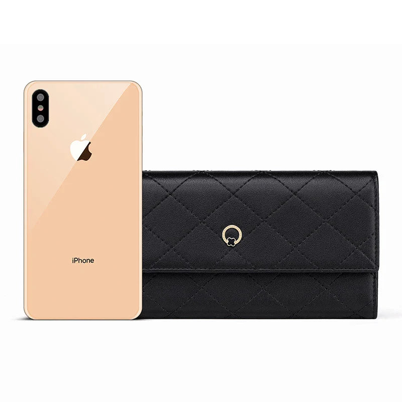 Premium cowhide long wallet with multi-card pockets, zipper compartment, and European-inspired design