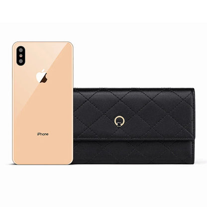 Premium cowhide long wallet with multi-card pockets, zipper compartment, and European-inspired design