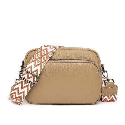 Stylish and functional genuine leather crossbody bag for women with interior organization pockets