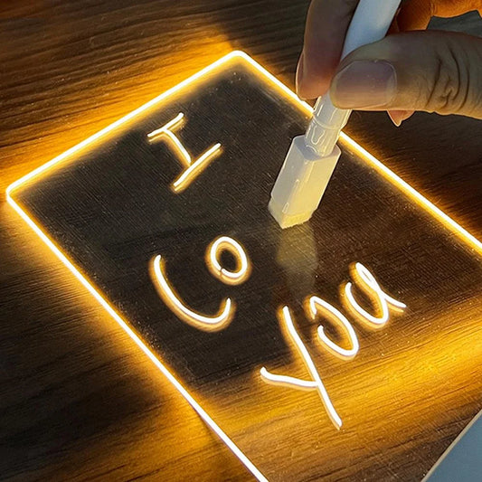 Creative LED Message Board with Pen - Versatile USB-Powered Decorative Lighting for Home