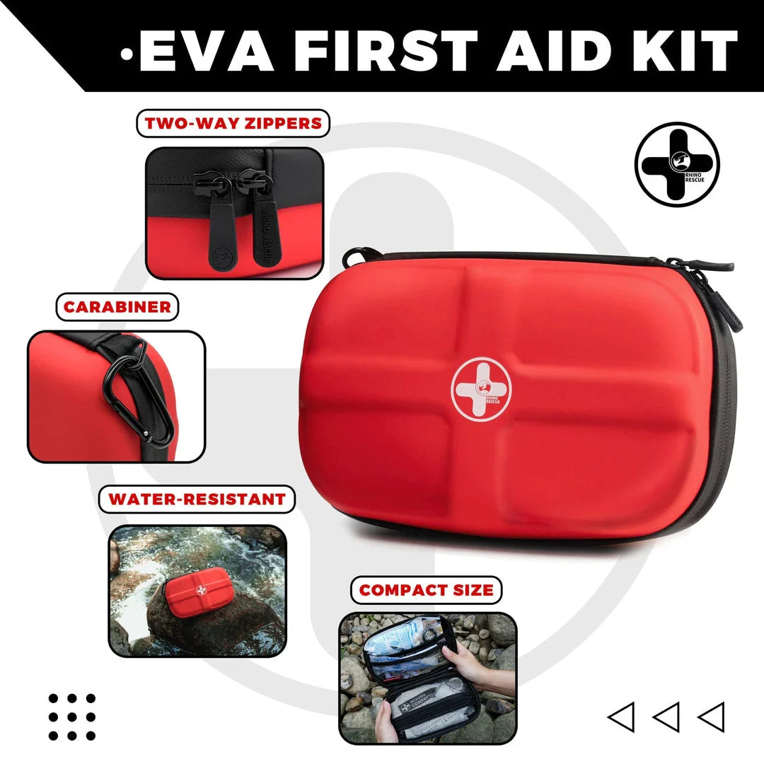 Compact and durable waterproof first aid kit with 118 essential emergency supplies for home, travel, and outdoor activities