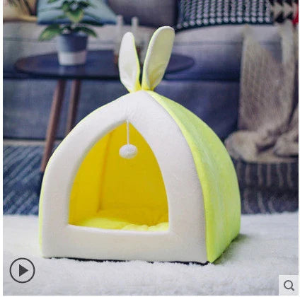 Cozy Cat House Villa - Elevated, villa-style pet bed with plush, supportive materials for cats and small dogs
