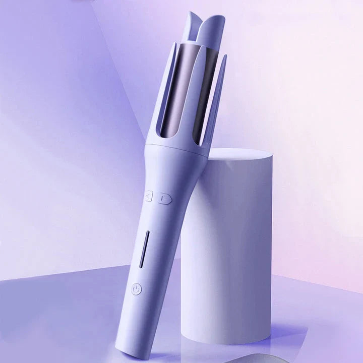Automatic rotating ceramic hair curler creating soft, defined curls