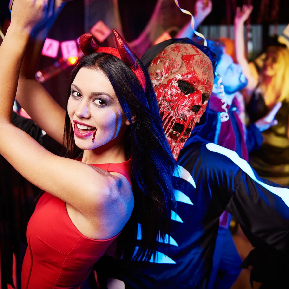 Terrifying Halloween Blood Ghost Face Mask with Chilling Design and Comfortable Fit