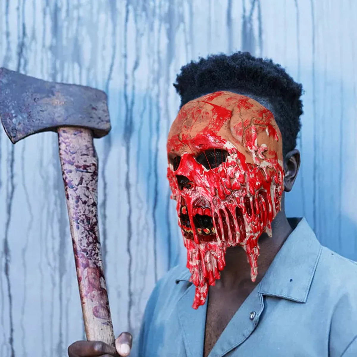 Terrifying Halloween Blood Ghost Face Mask with Chilling Design and Comfortable Fit
