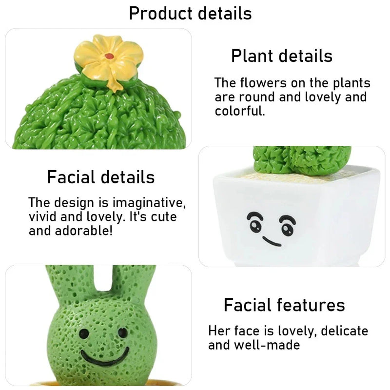 Hhomeenjoy Charming Mini Cactus Resin Figurines - Liven Up Your Home Decor
