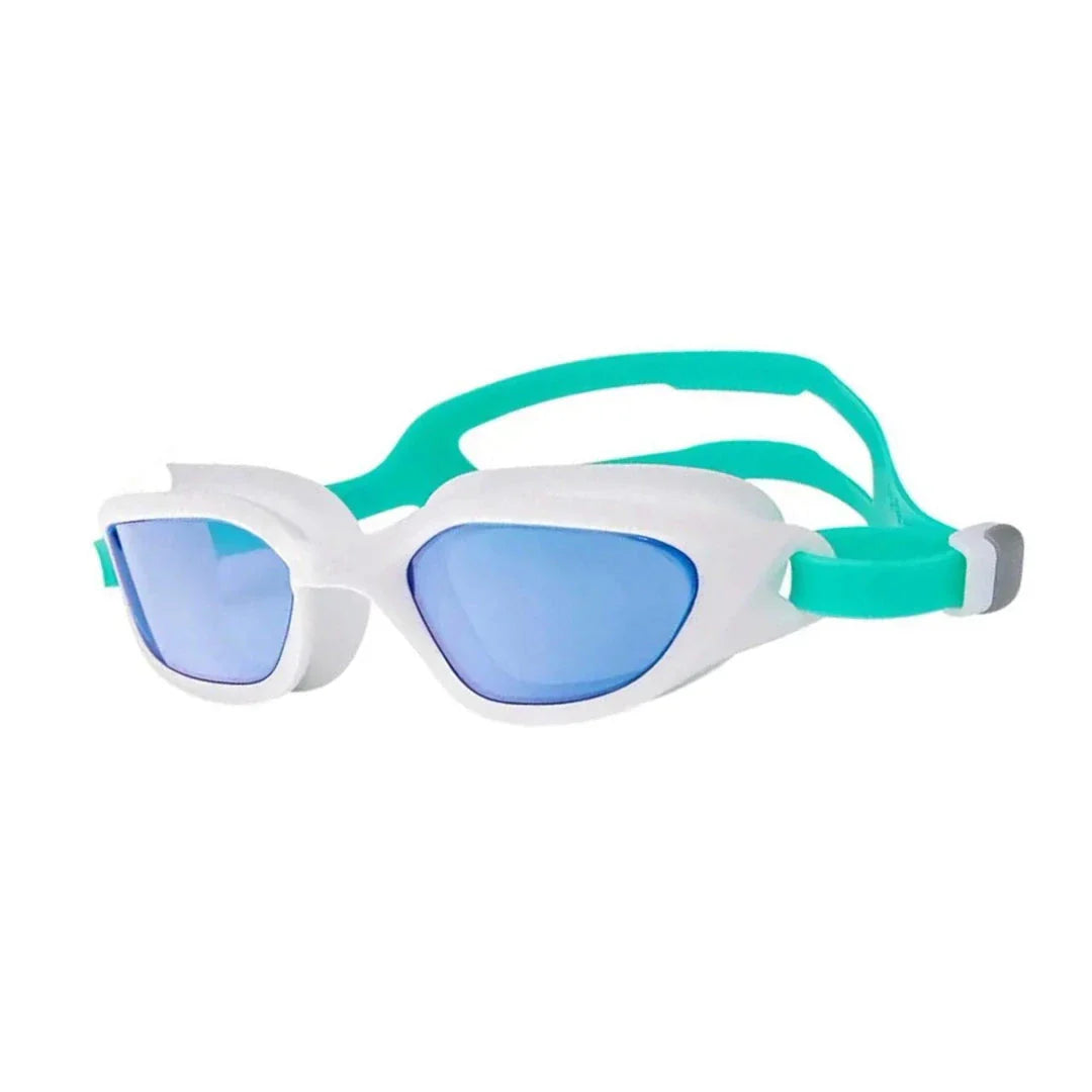 Premium swimming goggles with anti-fog coating for clear underwater vision and comfortable fit