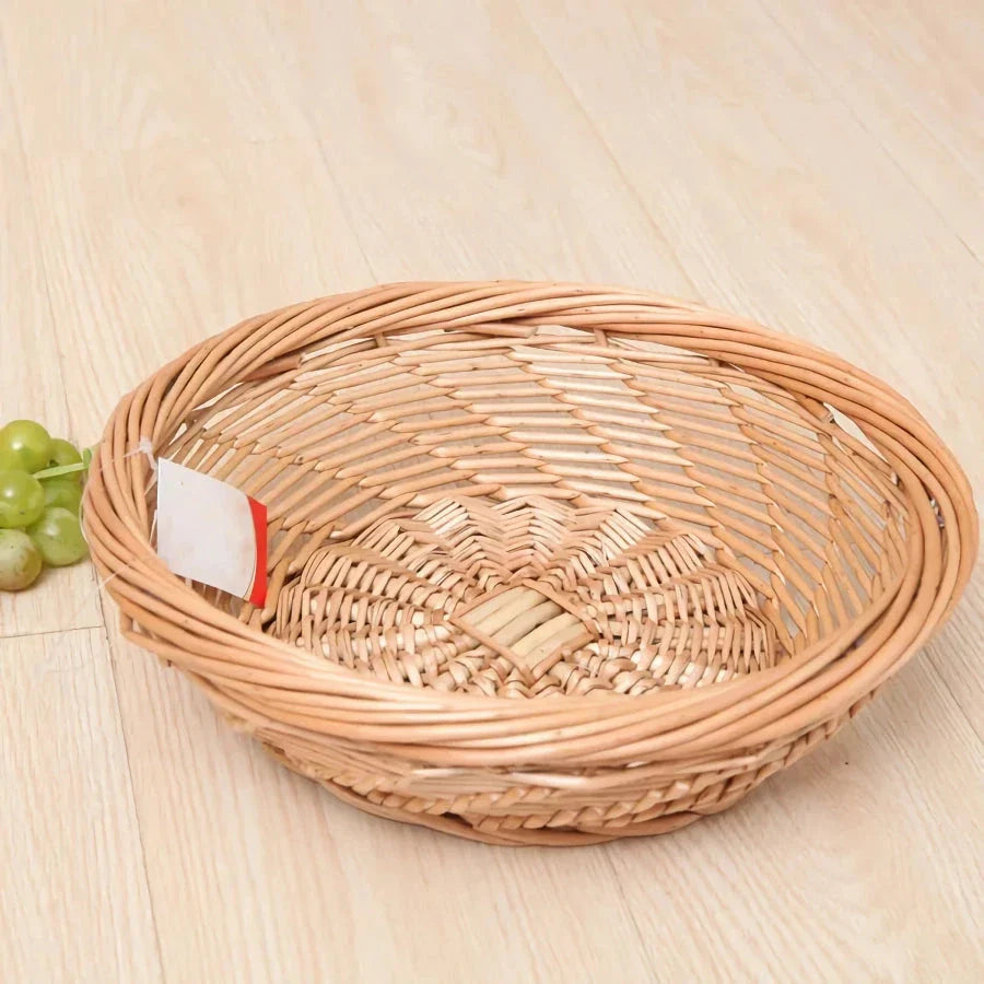 Elegant eco-friendly wicker bamboo storage basket in various sizes, perfect for organizing kitchen, bathroom, and living spaces