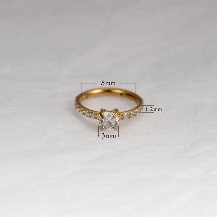 Elegant gold-tone micro zircon stud earrings with a sleek, modern design