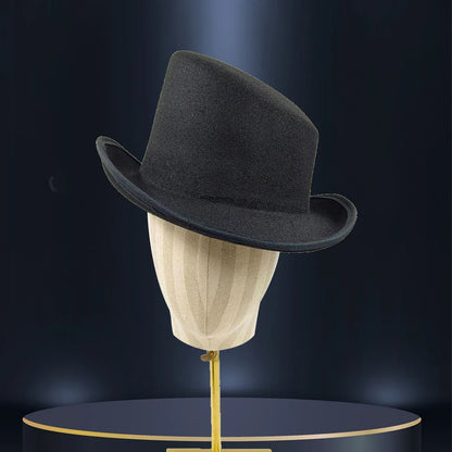 Soft, wool flat top roll brim hat in a variety of colors for men, perfect for autumn and winter wear