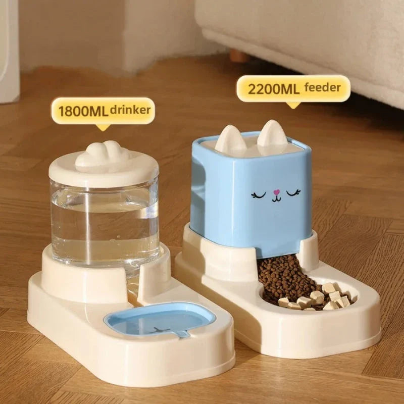 Automatic Pet Water Feeder and Food Container for Cats and Dogs - Hassle-Free Hydration and Nutrition