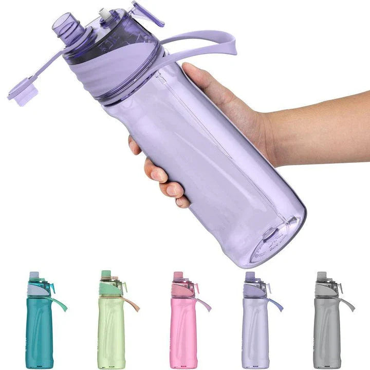 Dual-Function Sports Water Bottle with Refreshing Spray - Stay Hydrated and Cool During Outdoor Activities and Workouts