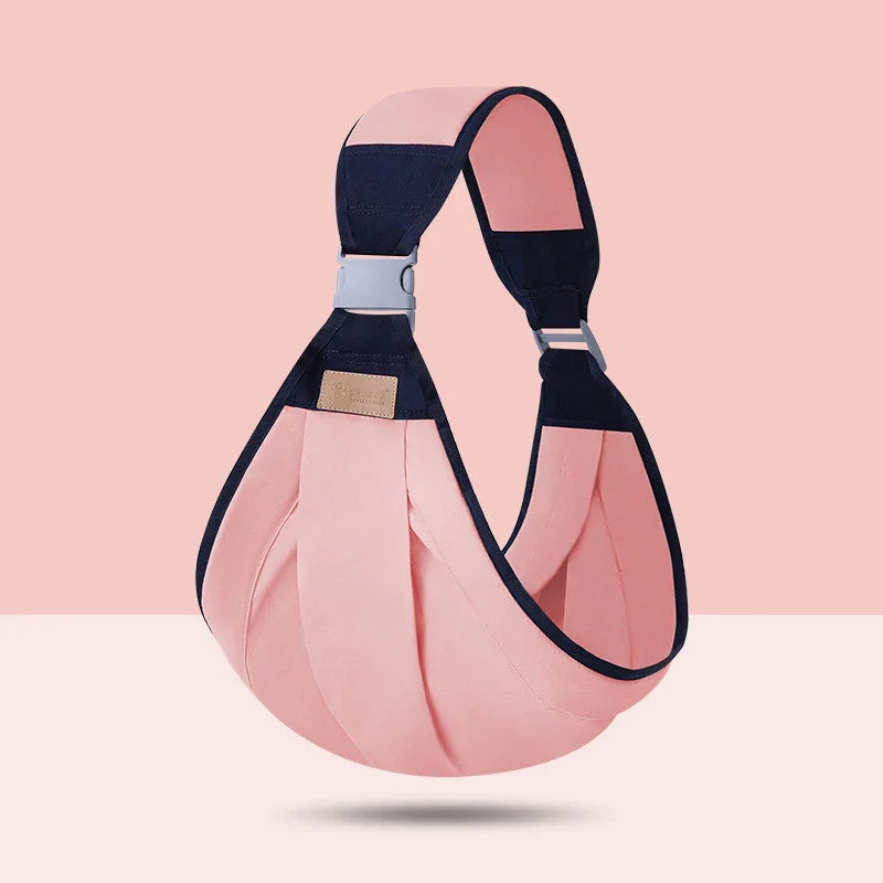 Comfortable one-handed newborn baby carrier made of soft, breathable cotton with a secure and snug fit for hands-free babywearing