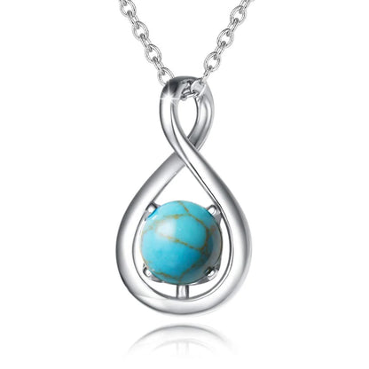 Elegant octagonal sterling silver necklace pendant with a four-claw zircon gemstone centerpiece