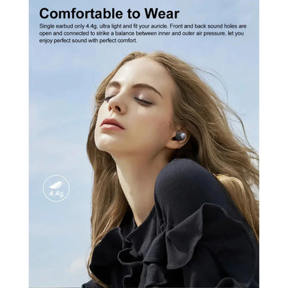 Sleek and comfortable HT07 hybrid noise-cancelling wireless earbuds with advanced features for an immersive audio experience