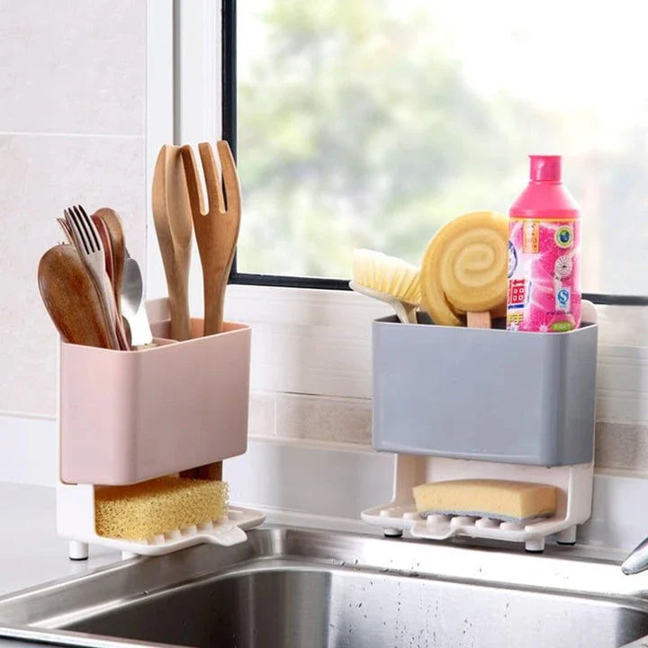Pastel color kitchen organizer made of eco-friendly ABS material, offering versatile storage solutions for spices, utensils, and small appliances