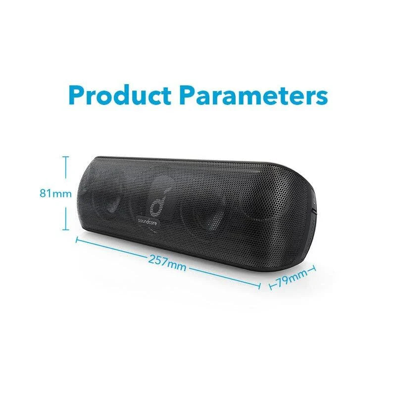 30W Hi-Res Motion+ Bluetooth Speaker with extended bass, treble, and wireless stereo pairing capabilities