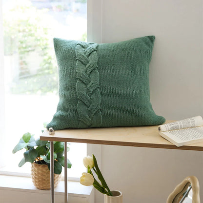 Cozy Nordic-inspired knit pillow cover with large twist design in multiple colors for stylish home decor