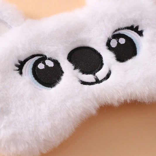 Soft, plush koala-themed sleep mask with adjustable strap for comfortable fit