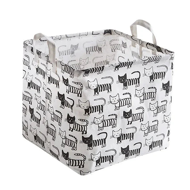 Eco-Friendly Folding Laundry Storage Basket with Stylish Geometric Pattern