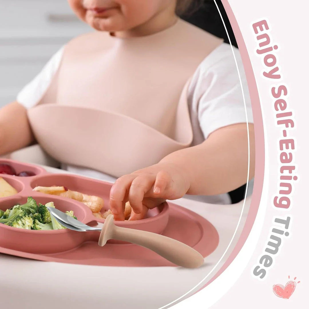 Cartoon Stainless Steel Kids' Cutlery Set with spoon and fork in playful designs, perfect for toddler and child mealtime