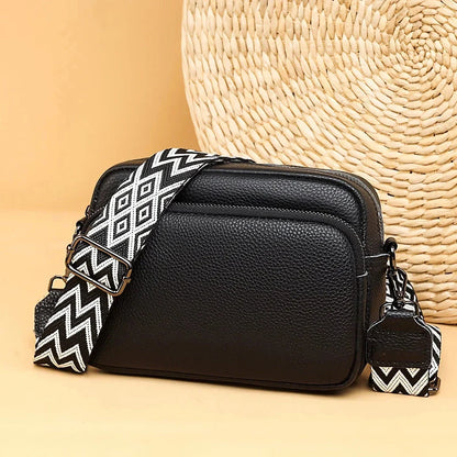 Stylish and functional genuine leather crossbody bag for women with interior organization pockets
