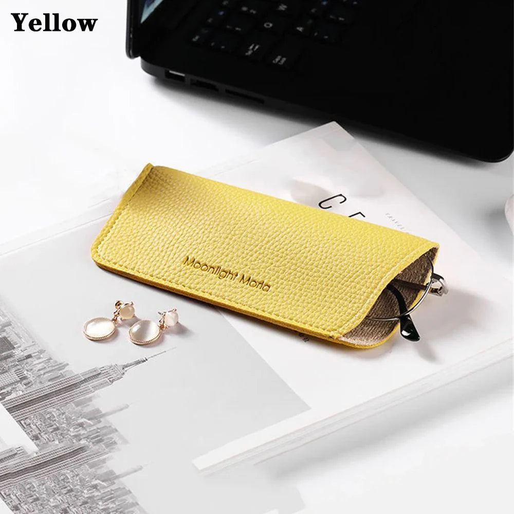 Stylish portable eyewear case in various colors, made of high-quality PU leather to protect glasses and sunglasses