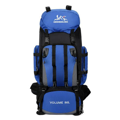 Premium outdoor hiking backpack made from water-resistant nylon with padded shoulder straps and multiple storage compartments.