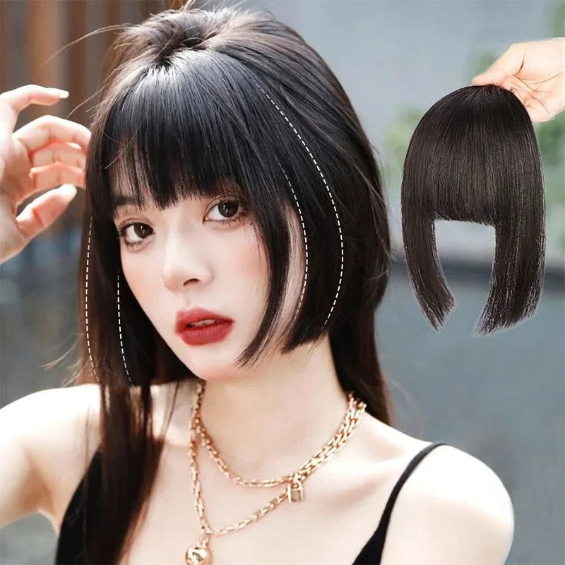 A high-quality synthetic wig with a stylish princess-inspired cut and realistic bangs, perfect for transforming your look.