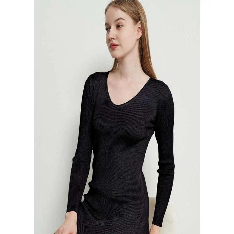 Elegant knitted midi dress in beige, black, and brown colors with lace-up details for modern sophistication