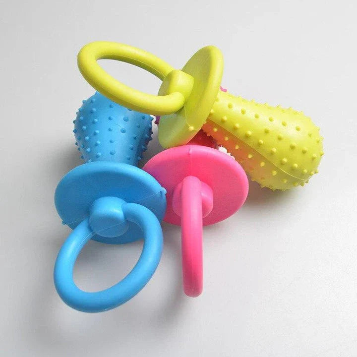 Premium chew toy for dogs made of durable rubber in a unique dummy design to satisfy your furry friend's natural chewing needs