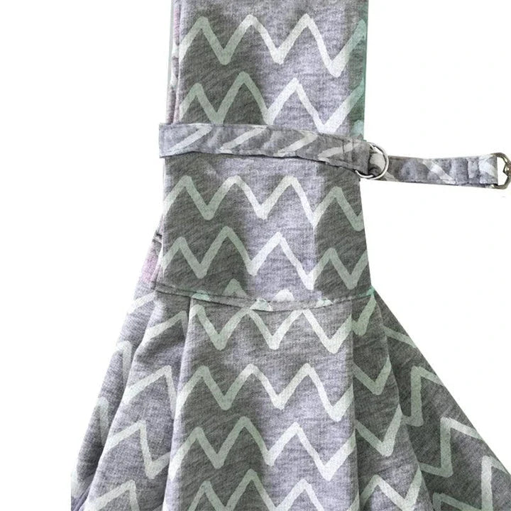 Hhomeenjoy US Adjustable Gray Striped Cotton Pet Sling Carrier Bag