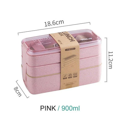 A stylish and practical 3-tier portable lunch box with separate compartments for organizing and transporting meals on the go