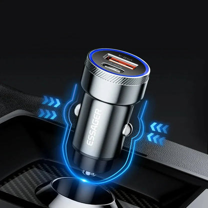 54W USB-C and USB Car Charger with Hyper-Speed Charging for smartphones, tablets, and other USB-powered devices