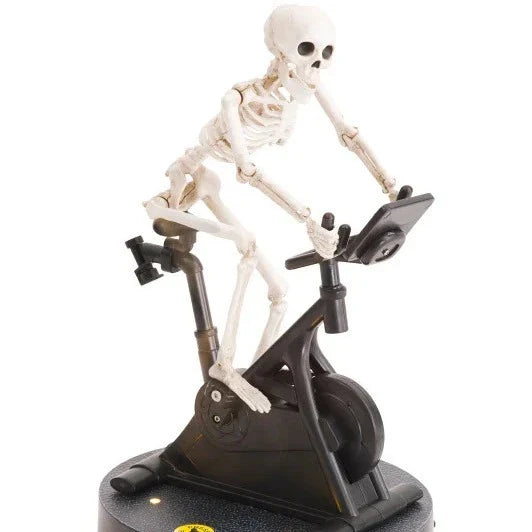 Hhomeenjoy Animated Skeleton Cycling Ornament - Fun Halloween Decor