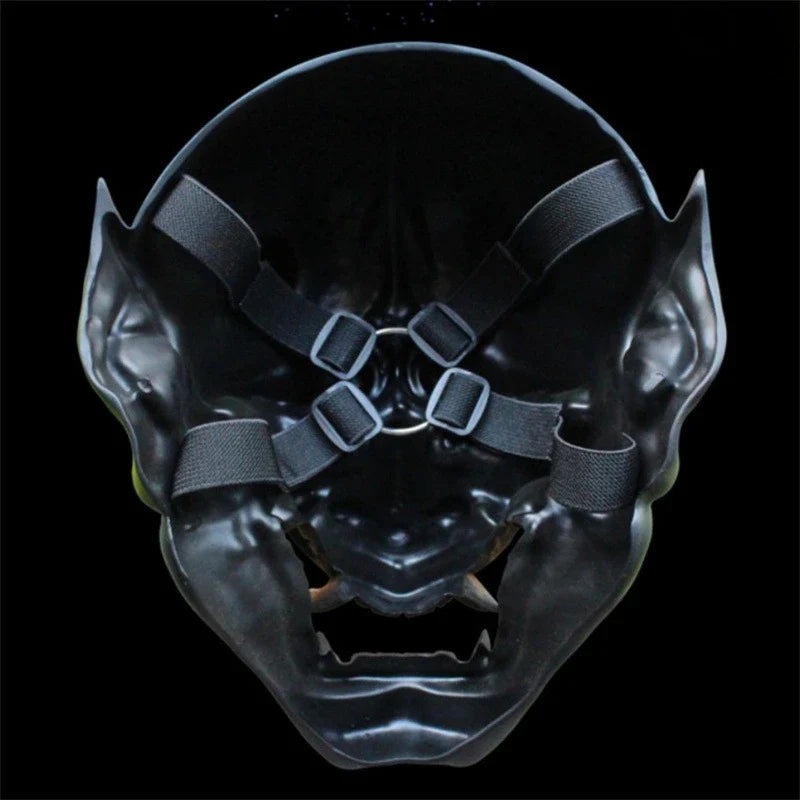 Handcrafted resin devil mask in vibrant colors for Halloween, prom, and special events