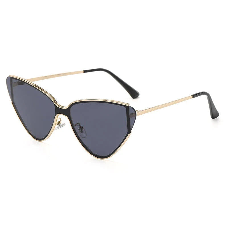 Fashionable steampunk-inspired cat eye sunglasses with gradient lenses and UV400 protection for men and women