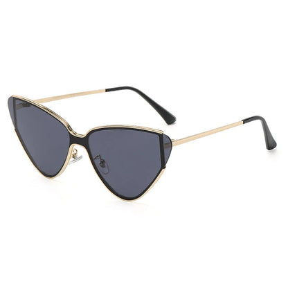 Fashionable steampunk-inspired cat eye sunglasses with gradient lenses and UV400 protection for men and women