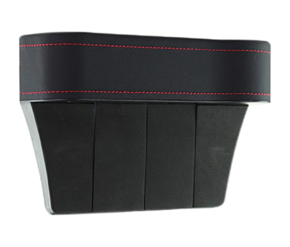Multifunctional Car Seat Organizer with dedicated slots for phones, chargers, drinks, and cards, featuring a stylish polyurethane leather design.