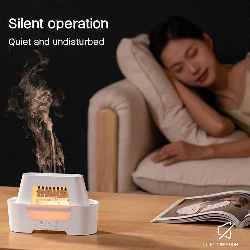 Elegant Ultrasonic Humidifier with Essential Oil Diffuser, featuring a unique raindrop design and calming lighting for a serene living space