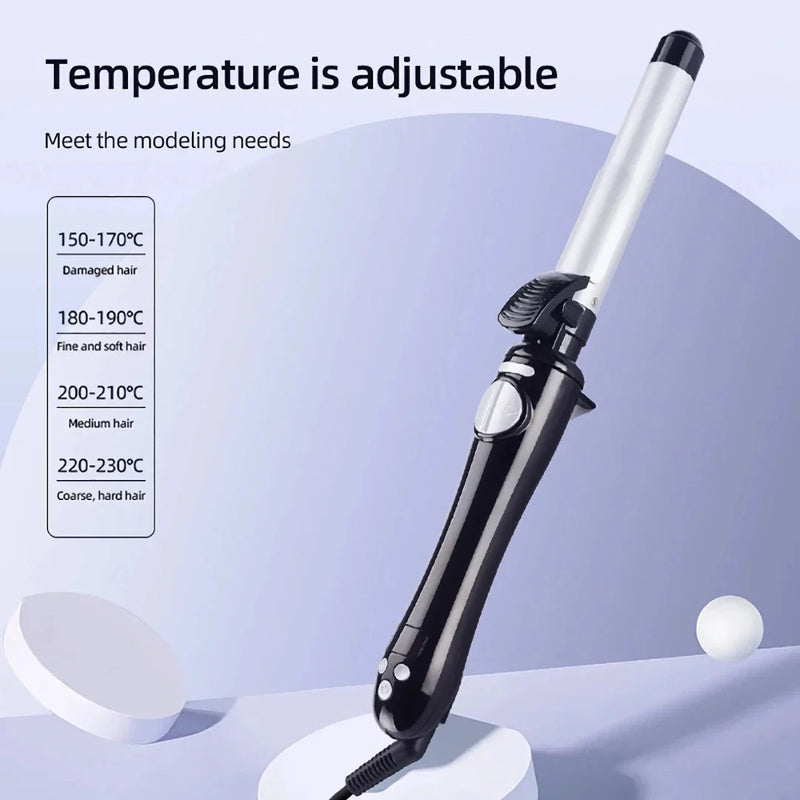 Hhomeenjoy US 25mm Automatic Curling Iron with 360-Degree Rotation - Professional Hair Styler