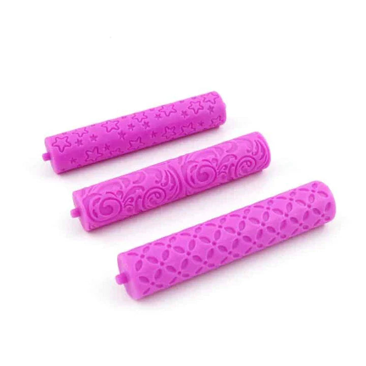 Hhomeenjoy Decorative Rolling Pin Set with Floral and Star Patterns