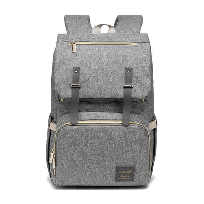Premium diaper backpack with insulated pockets, stroller attachment, and USB charging port
