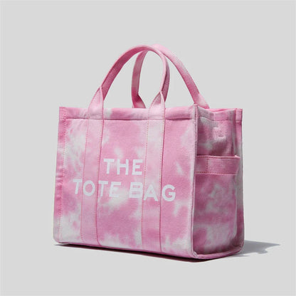 Watercolor Canvas Shoulder Bag with Adjustable Strap and Zipper Closure