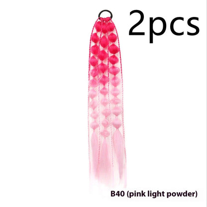 Colorful bubble braid ponytail wig made of high-quality heat-resistant fibers for a vibrant, unique style