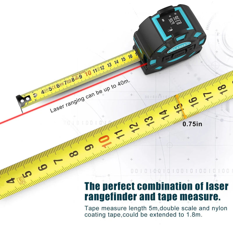Hhomeenjoy 40M 2-in-1 Digital Laser Tape Measure and Rangefinder