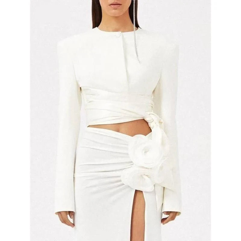 Elegant Slimming Spliced Button Coat in Black, featuring a slim fit, spliced design, and lace-up accents for a sophisticated look.